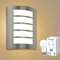 Wandlampe E27 Außenlampe IP44 Eckig Wandleuchte Gebürstet Edelstahl ABS für Hauswand Balkon Badezimmer Treppenbeleuchtung inkl.1x 12W 1200lm LED Warmweiß Glühbirne
