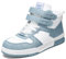 LUCKY STEP Damen-High-Top-Sneaker Basketball-Stiefeletten Turnschuhe mit Klettverschluss - lässige Kunstleder-Sneaker (Denim-Blau, 9US-40EU-7UK)