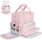 Nagellack Organizer Tasche,Doppelschichtige Nagellack Aufbewahrung Tasche für 80 Flaschen (15 ml) und eine Nagellampe,Groß Schminkkoffer mit Aufbewahrungsfächern,Nagellack Organizer,Rosa