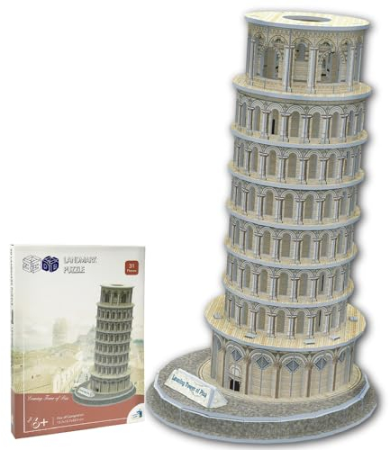 Universal Castle 3D Puzzle Grande Architettura Divertimento Fai Costruzione Modello Craft Kit Educazione Giocattolo Adulti Bambini Casa Decorazione Regalo (Leaning Tower of Pisa 31 Pieces)