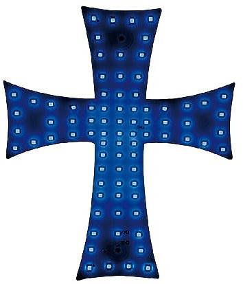 Señal de cruz para interior de camión, 12-24 V, 84 LED, azul, 23 x 25 cm, ventosa para parabrisas