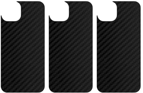[3 Stück] apgo Protective Skin für Apple iPhone 15 Pro Max – Rückseiten Skin Sticker, Wrap Folie, Vinyl Schutzfolie für die Rückseite, Motiv Carbon Schwarz
