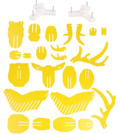 PRETYZOOM Elk Head Wall Hanging Wooden Decor Home Living Decorations for Wall Adornment Lemon
