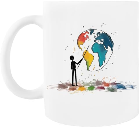 Dipingere Il Mondo Tazza Da Caffè Bianca Tazza Da Tè In Ceramica