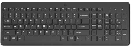 HP 225 - Tastatur - 2,5-Zonen-Layout - kabellos - 2.4 GHz - Deutsch - Schwarz