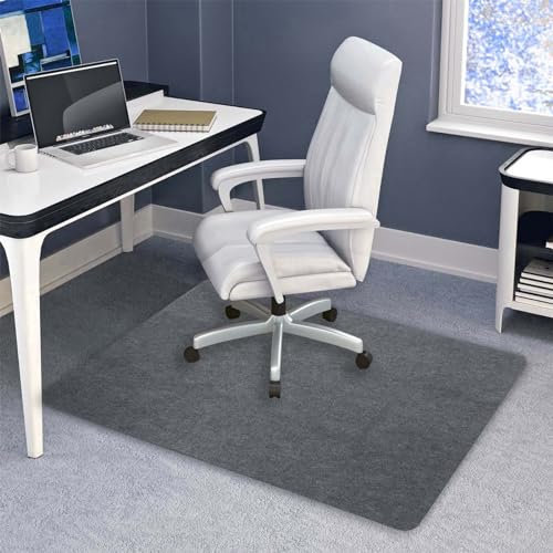 Bodenschutzmatte 90 x 140 cm, Dunkelgrau - Bürostuhl Unterlage aus Polyester, rutschfeste Schutzmatte, Bodenschutz, Unterlegmatte, Schutzmatte für Laminat, Parkett, Hartböden