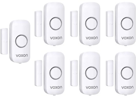 VOXON Sensore di Allarme per Porte e Finestre, 100 dB Sirena Allarme Casa Senza Fili, Sistema Antifurto Magnetico Wireless, Allarme Porta Ingresso Adatto per Casa, Negozio, Ufficio, Garage (7 pezzi)