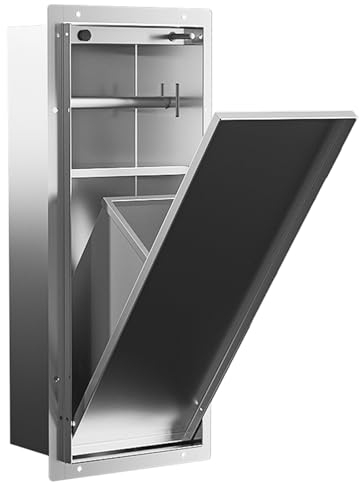 HJLKDYM Verdeckte Nischen Regale Für Das Badezimmer Toilettenregale Nischen Eingelassene Seitenregale Für Toiletten Metall-Nischenschrank Verfügbar Für Dusche Toilette Seite(Farbe:Silver,Größe:22.4x53