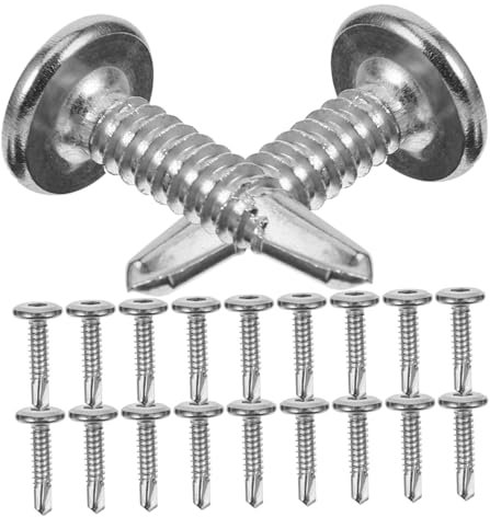 Hoement 20 Stück Edelstahl Metallschrauben mit Innensechskant Bohrspitze Flachrund für Außeneinsatz Zaunschrauben mit Nahtlosem Finish Befestigungsschrauben