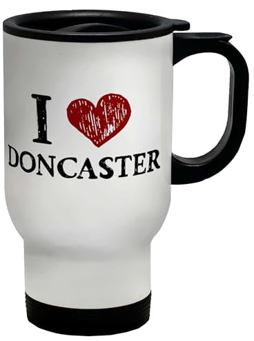 Shopagift I Love Doncaster Travel Mug South Yorkshire Love Heart Stainless Steel 14oz Cup