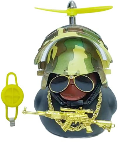 Ghjkldha Duck Bell | Coole Brille Ente mit Propellerhut | Motorrad Lenker Ente, Auto Armaturenbrett Dekorationen für Motorrad