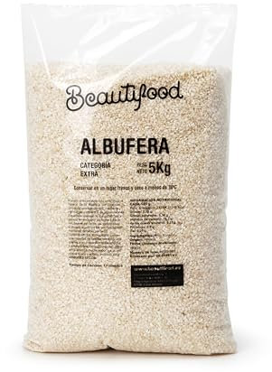 Beautifood Riz Variété Albufera, catégorie extra pour paella | Idéal pour les riz secs et mous | Sac de 5 kg