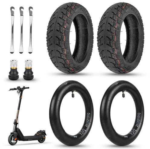 SYACHI 9,5 x 2,50 Reifen Kit für Niu KQI3 Max/Pro/Sport, Elektroroller Ersatzreifen Zubehör Vorne und Hinten, 9,5 Zoll Offroad 2 Vakuumreifen + 2 Schlauch + 3 Brecheisen