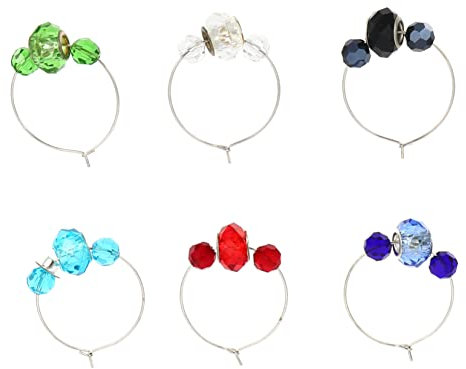 CONGARTENO 6piezas Anillo De Etiqueta Reutilizable Para Copas De Cuentas Coloridas Marcadores Sociales