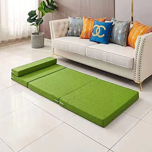 Deluxe Tri Fold Mattress Adult/Kid Compact Z Bed Single with Pillow Fold Up Floor Mattress Comfort Sofa/Chair/Sleepover Bed Portable and Comfortable Foldable Mattress with Removable Cover fo