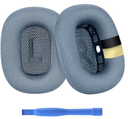 Cuscinetti Auricolari di Ricambio per AirPods Max Cuffie di MMOBIEL - Premium - Memory Foam e Mesh Fabric Cuscinetti Cuffie con Strato di Silicone - Padiglioni – Celeste