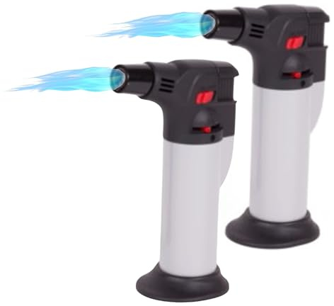 TronicXL 2 Stück Mini 1300°Lötbrenner für Feuerzeug Gas - Löt brenner Gasbrenner Gasanzünder Lötlampe mit Piezozündung