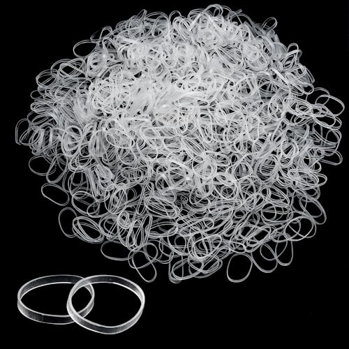 Elastici capelli trasparenti, 1000 pezzi elastici piccoli per capelli, elastici capelli donna piccoli per treccine, code e acconciature