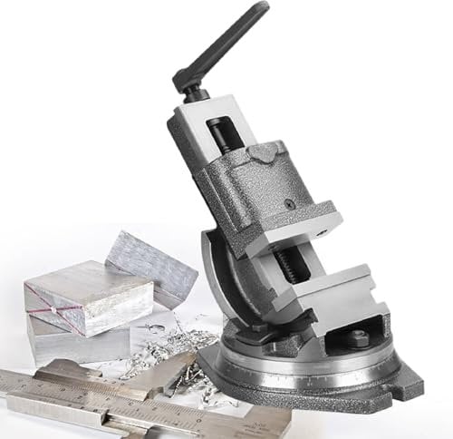 Morsa da Banco 125mm, Morsa per Macchine di Precisione con Base Girevole per Trapano a Colonna Radiale, Tornio e Fresatrice per Fresatura, Foratura e Finitura di Parti di Precisione,130mm