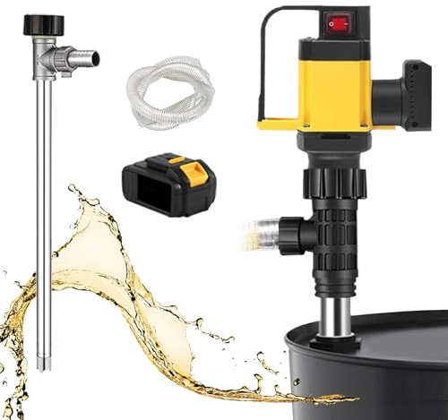 moupeaktain Elektrische Fasspumpe Mit Akku, 1000W, 36V, Kabellose Transferpumpe, 10-130 L/Min Durchfluss, 7M Hub, 12000 U/Min Geschwindigkeit, Flüssigkeitsförderpumpe,All-SS