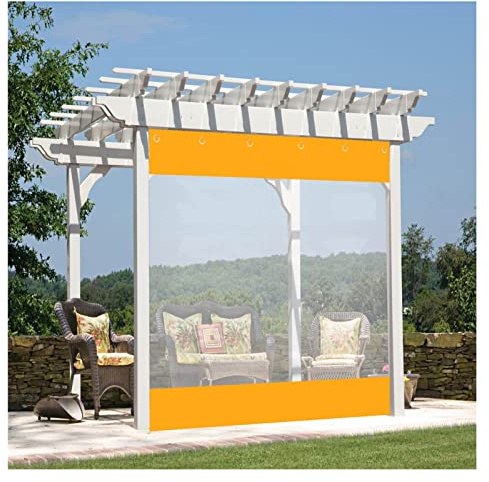 VagxTbs Transparent Pergola Curtain Thermal Insulation Waterproof with Eyelets PVC Outdoor Curtains, for Furniture, Veranda, Pergola, Customizable(1.8x2.5m/5.9x8.2ft)