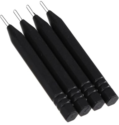 4 Stück Stahlstift Reinigungsset, Schwarz für Hörgeräte Otoplastiken