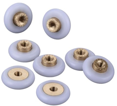 JIASHUNHE Ruedas Mampara Ducha 8 Piezas de Nailon y latón for Puertas Ducha, Ruedas 18 mm diámetro, Repuesto for mamparas