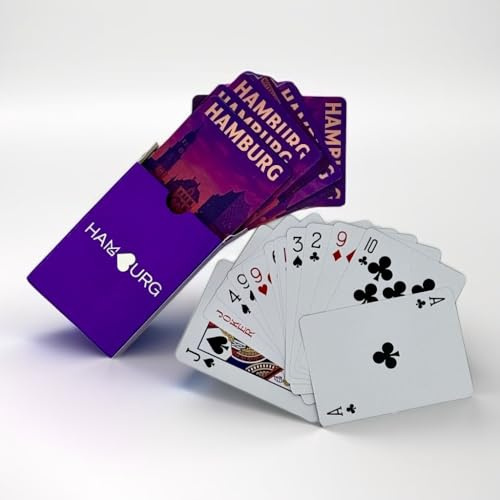 MGmade Hamburg Spielkarten – Exklusives Souvenir Kartenspiel (54 Karten) mit Geschenkbox | Premium Pokerkarten im Hamburg Design – Elbphilharmonie & Michel Edition