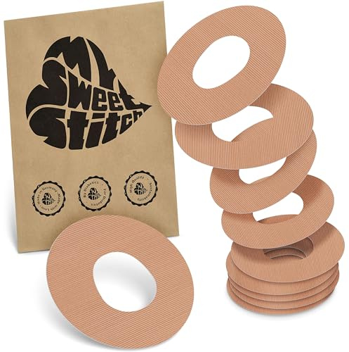 MySweetStitch 10 Ringpatches für Katheter mittel rund Beige | Stabilisiert ablösende Ränder, Mitte bleibt frei, wasserfest und flexibel, bis zu 7 Tage Halt