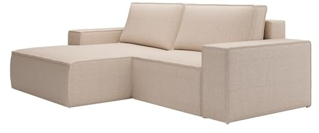 Vente-unique - Schlafsofa 3 Amelia - Polyester - beige