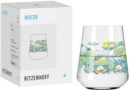 RITZENHOFF 8333001 Wasserglas 510 ml, Art Lovers von M. Vukicevic – inspiriert von Monets Seerosen – Made in Germany