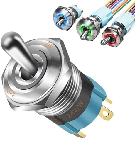 Interrupteur à bascule lumineux On/Off,Bouton à bascule LED 12 Volts | Commutation Marche/Arrêt,pour les Véhicules Tout-terrain SUV Bateau Camping-car Électricien Marine Automobile