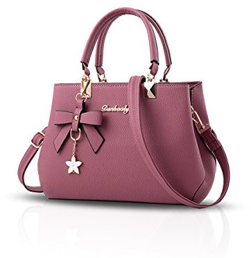 NICOLE & DORIS Damen Handtaschen Designer Tasche Elegante Frauen Umhängetasche PU Leather Shopper Henkeltasche mit Abnehmbar Schulterriemen Rosa