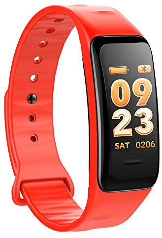 Atlanta Fitness Tracker mit Herzfrequenz GPS Pulsmesser Blutdruck Sauerstoff Farbdisplay Smartwatch Armband Uhr 9702 (Rot)