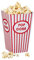 relaxdays Set de 48 Cajas Palomitas, Popcorn Box, Cubo Rayas, Estilo Retro EE.UU, Cartón, 16 x 12 x 10 cm, Rojo-Blanco