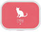 4youDesign Personalisierte pinke Brotdose -KATZE Silhouette- mit Namen – inkl. Bento-Box & Gabel für Schule & Kindergarten, Geschenk für Kinder (Pink)