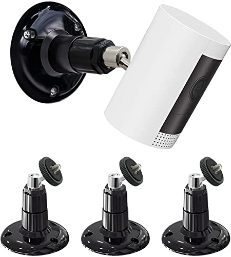 BFYTN Wandhalterung kompatibel mit Ring Stick Up Cam kabelgebunden/Akku und Ring Indoor Cam HD Sicherheitskamera, 360 Grad verstellbare Halterung (schwarz)