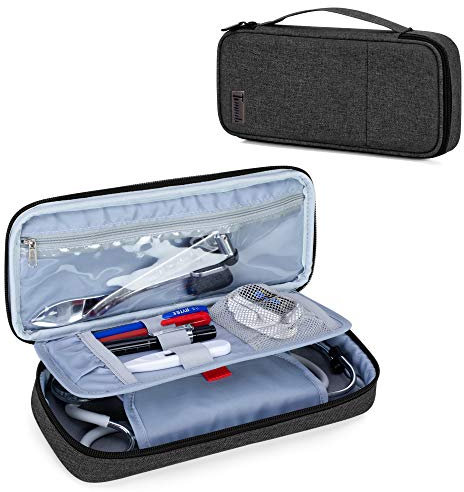Trunab Stethoskoptasche Mäppchen Schwarz mit Innentasche Leer, Stethoskopkoffer Kompatibel mit 3M Littmann/MDF/ADC und anderem Zubehör