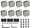 tonchean Glass Clamps 8PCS 1.8 Heavy Duty Square Glass Bracket Clamp Stainless Steel 316 Adjustable Glass Clips Kit with Rubber Gaskets for 8-12mm Glass