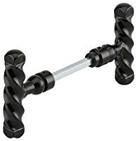 THIRARD - Paire de Boutons Torsadés pour Porte - Aluminium - Usage Pratique - Carré 6 mm - Fourreau Adaptateur 7 mm - Design Élégant - Ø 70 mm - Laqué Noir