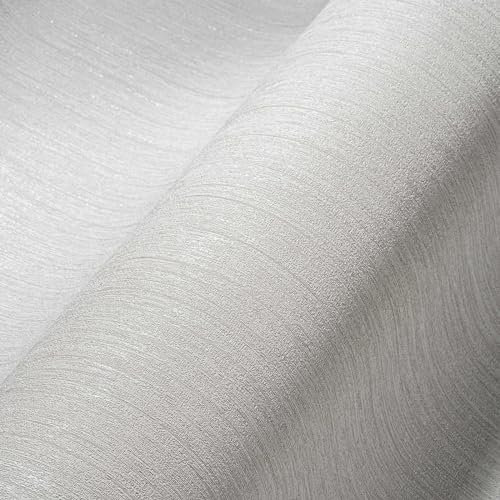 Livingwalls Unitapete The BOS Tapete einfarbig unifarben Vliestapete grau mit Glitzereffekt fein strukturiert 380989