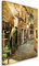 Feeby Vlies Leinwandbild Enge Straße Pflanzen Altes Mietshaus Toskana Italien 40x60 cm Wanddeko Design Kunstdruck Zimmerdeko Bilderwand Ziegelwand Geschäfte Fenster Blumen Beige