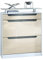 Vladon Schuhschrank Fiesta, Weiß matt/Creme Hochglanz/Grau Hochglanz Schuhkipper für 16 Paar Schuhe mit 2 Klappen (89 x 104 x 23 cm)