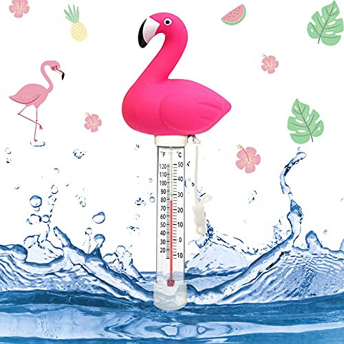 TOPJOWGA Schwimmendes Wasserthermometer mit Schnur - Pool & Aquarium Thermometer, Bruchsicher für Spas