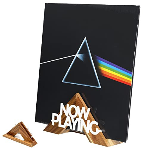 Tapeera Tabletop Now Playing Vinyl Record Stand - Wooden Vinyl Record Holder - LP Shelf - No Tool Assembly