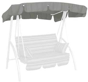 Angerer Freizeitmöbel GmbH Hollywoodschaukel Sonnendach - passend für viele 2-Sitzer Hollywoodschaukeln - Schaukeldach Made in Germany (Swingtex hellgrau, 160 x 145 cm)