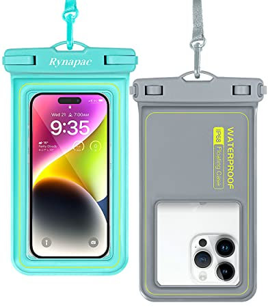 PEORSEFI IP68 Waterproof Phone Pouch, Floating Waterproof Phone Case for iPhone 16 15 Pro Max Galaxy S24+ S23 Pixel 8 Pro with Detachable Lanyard, Cellphone Dry Bags Beach Vacation Essentials -2 Pack
