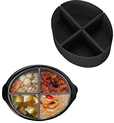 2023 Slow Cooker Divider Liner Fit 6 QT Crockpot, Reusable Leakproof Silicone Crock Pot Divider, BPA Free Dishwasher Safe Cooking Liner for 6 Quart Pot (Black)