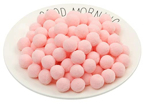 JekyTMP 300 Stück 20mm Pompons Zum Basteln Flauschigen PlüSch BäLle Pom Pom BäLle Bunte Pompom Pompon Bunt Mini Pompons BäLle Flauschigen Craft Pom Poms Bunte Flauschige Pompon (Nr. 19 Korean Pink)