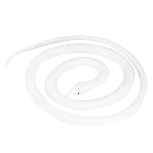 Toyvian 1 Stück Realistische Gummischlange 47. 2 Zoll Gefälschte Schlange Weiße Schlange Spielzeug Lebensechte Schlange Für Gartenrequisiten Streiche Halloween Dekoration